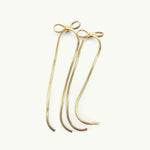 Grace Tie Gold Plated Long Bow Earrings