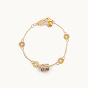 Cultural Glow Gold Plated Coins & Drum Bracelet