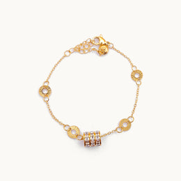 Cultural Glow Gold Plated Coins & Drum Bracelet