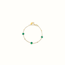Emerald Chain Gold Plated Bracelet