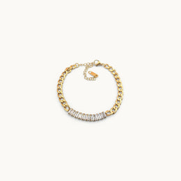 Crystal Grace Gold Plated White Stone Bracelet