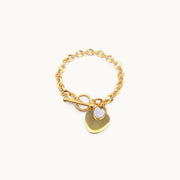 Forever Heart Gold Plated Bold Chain Bracelet