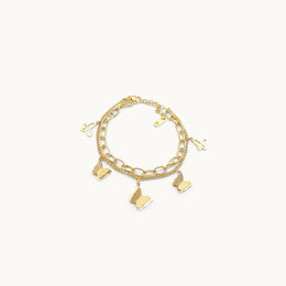 Butterfly Charms Gold Plated Bracelet