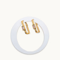 Aqua Edge Gold Plated Hoop Earrings