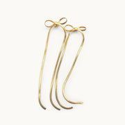Grace Tie Gold Plated Long Bow Earrings