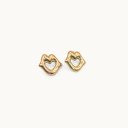 Golden Kiss Gold Plated Stud Earrings