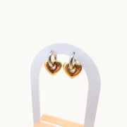 Linked Hearts Gold & Silver Plated Hoop Earrings