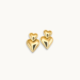 Golden Duo Gold Plated Heart Shape Earrings
