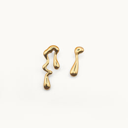 Sculptura Gold Plated Artistic Statement Earrings