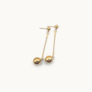 Orbit Glow Gold Plated Twin Ball Drop Earrings