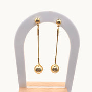 Orbit Glow Gold Plated Twin Ball Drop Earrings