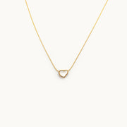 Divine White Heart Gold Plated Necklace
