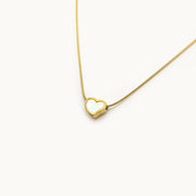 Divine White Heart Gold Plated Necklace