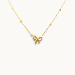 Divine Bow Gold Plated Necklace