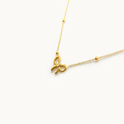 Divine Bow Gold Plated Necklace