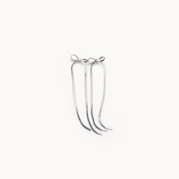 Grace Tie Silver Plated Long Bow Earrings